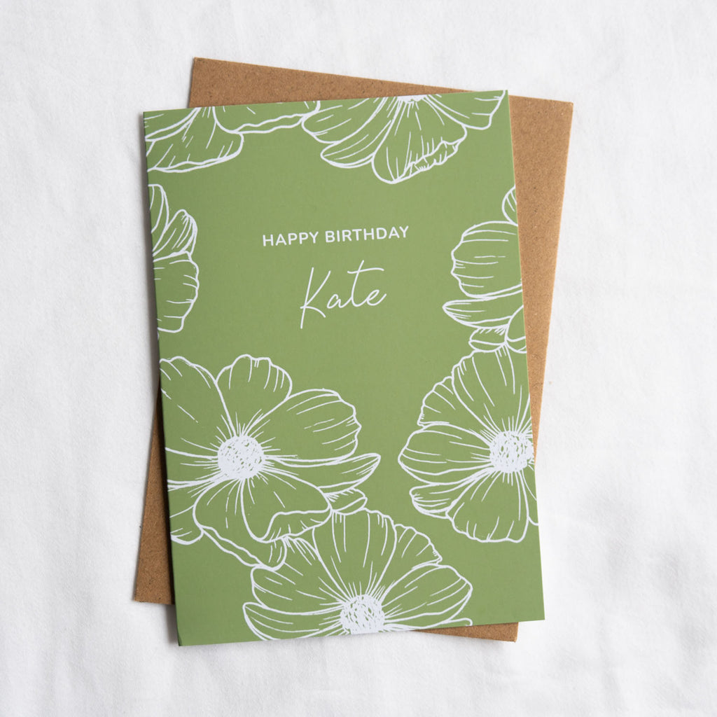Cosmos Sage: Personalised Birthday Card