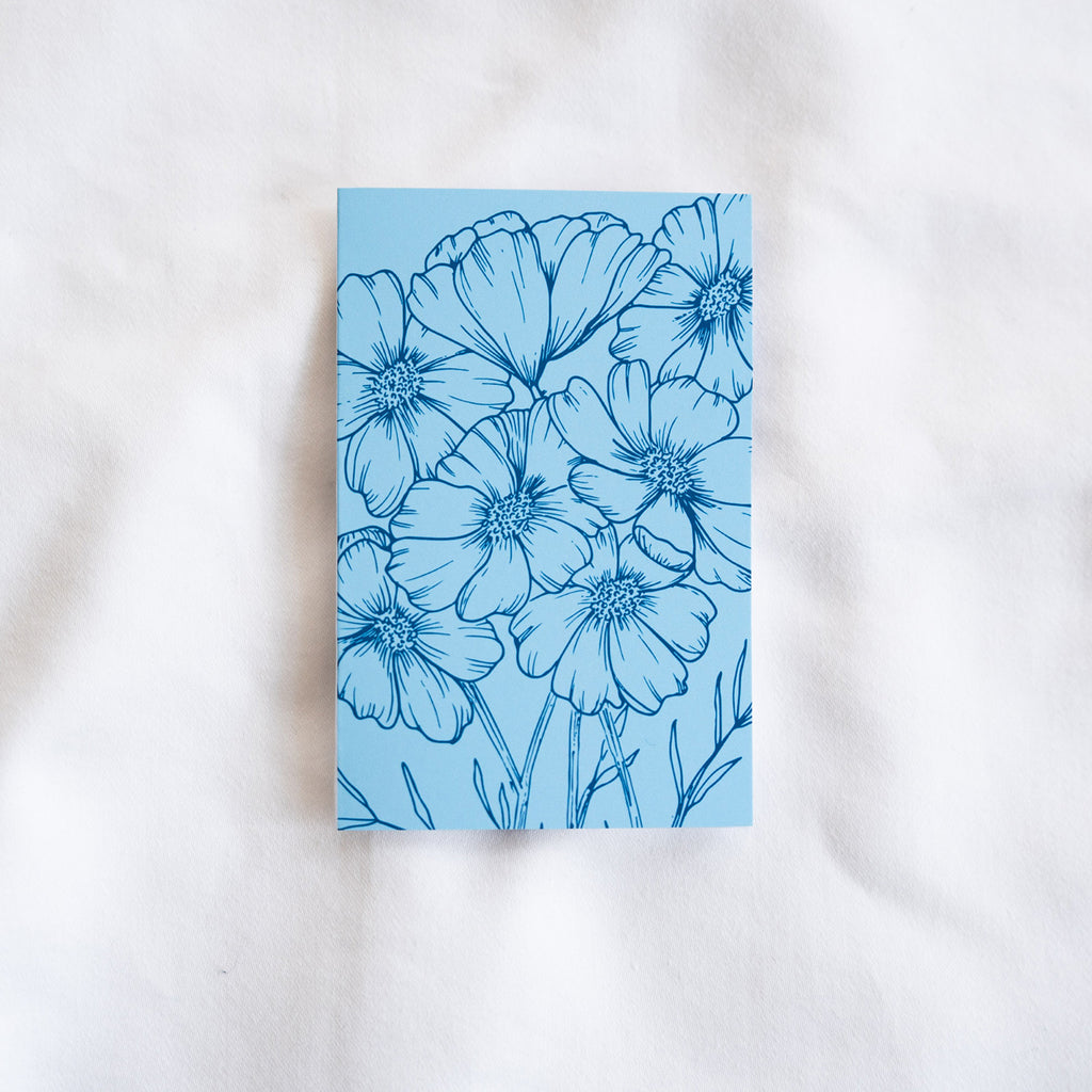Cosmos Flower Line Art Mini Card Set (4 Pack)