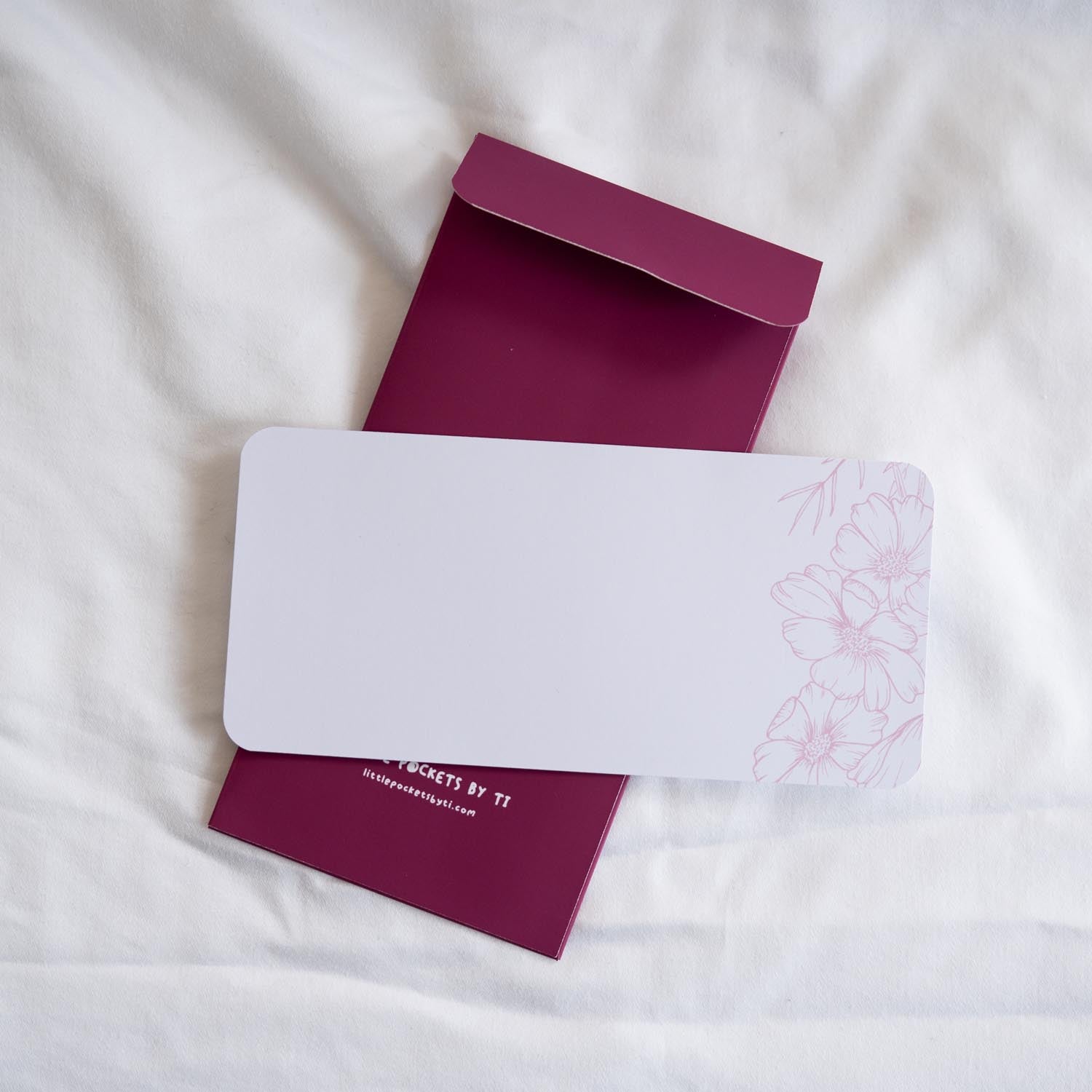 Cosmos Red: Personalised Wedding Money Envelope