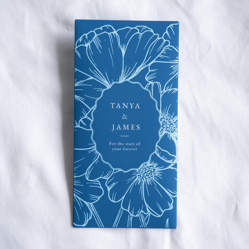 Cosmos Blue: Personalised Wedding Money Envelope