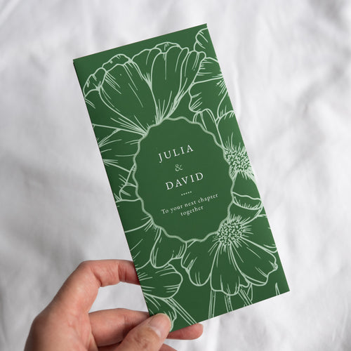 Cosmos Green: Personalised Wedding Money Envelope