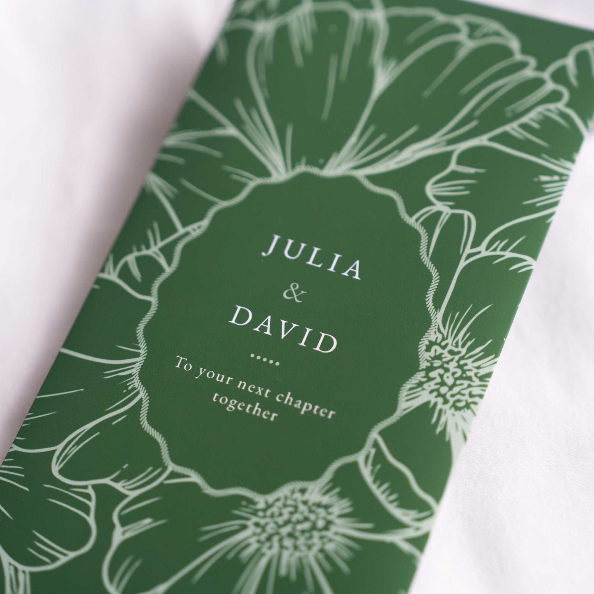 Cosmos Green: Personalised Wedding Money Envelope