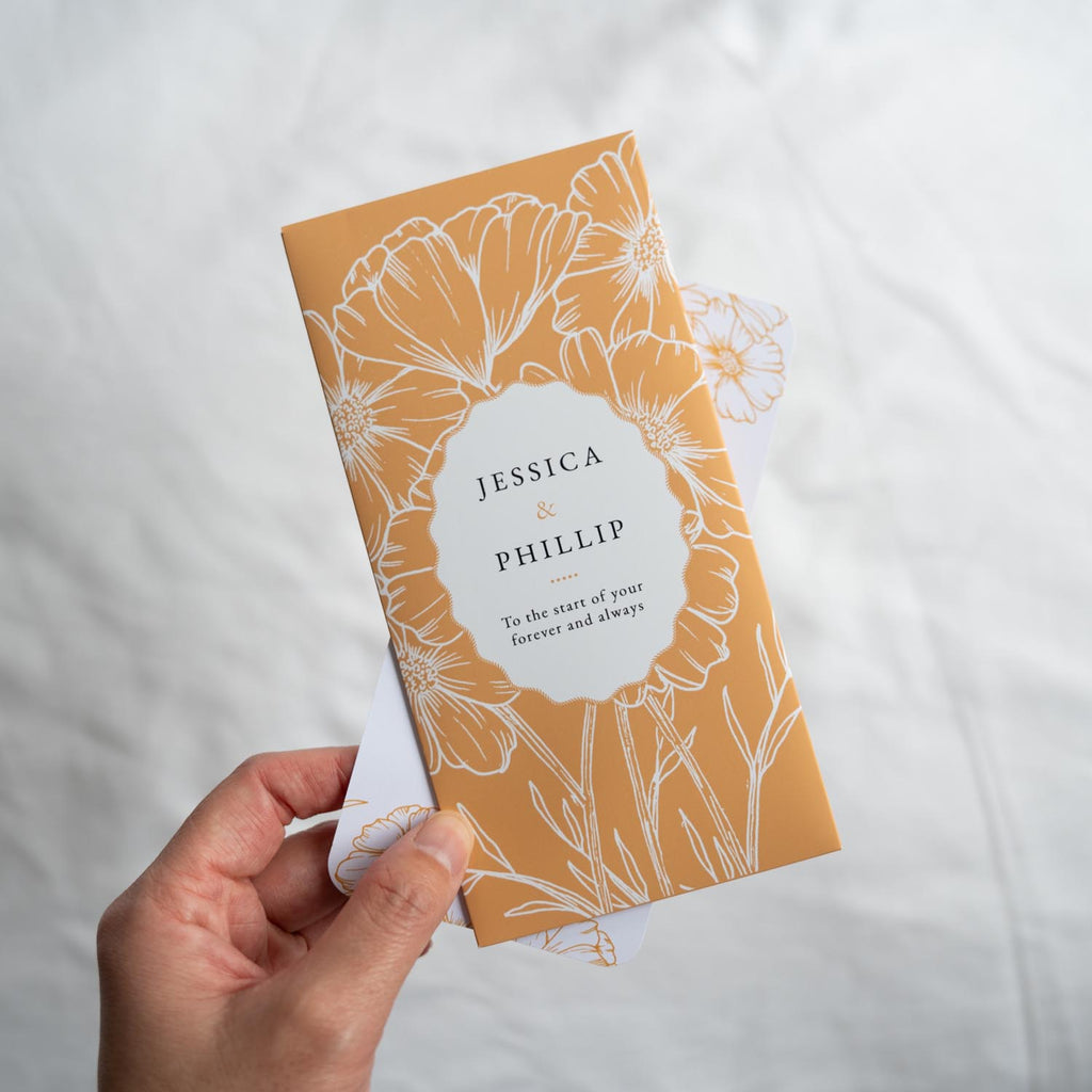 Cosmos Gold: Personalised Wedding Money Envelope