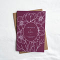 Cosmos Red: Personalised Wedding Card