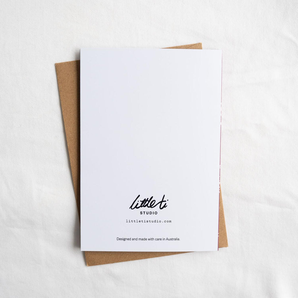 Cosmos Red: Personalised Wedding Card